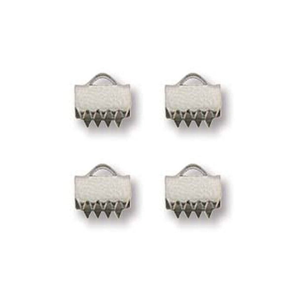 6.5mm Ribbon Clamps Cord End Crimps, stainless steel