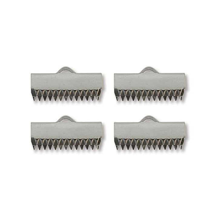13mm Ribbon Clamps Cord End Crimps, stainless steel