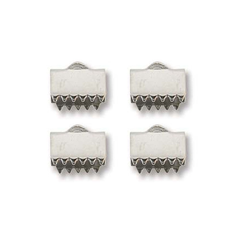 8.5mm Ribbon Clamps Cord End Crimps, stainless steel