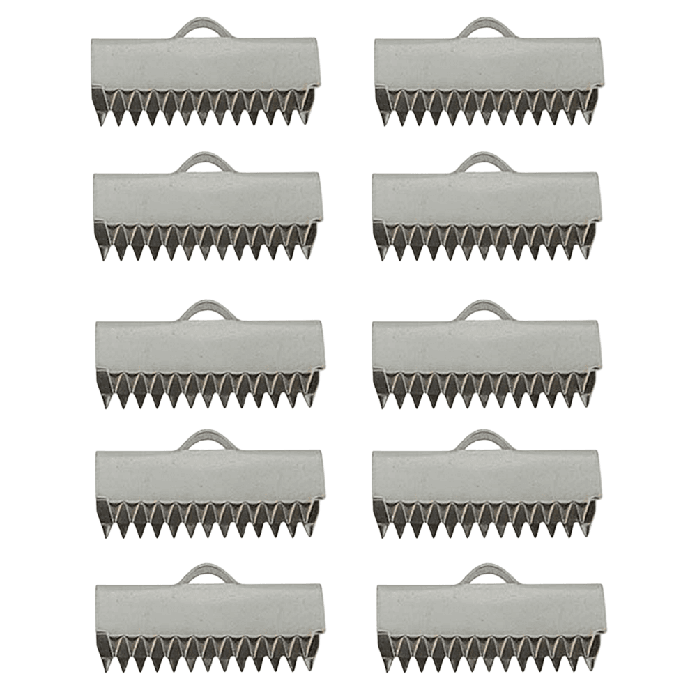 20mm Ribbon Clamps Cord End Crimps, 304 stainless steel