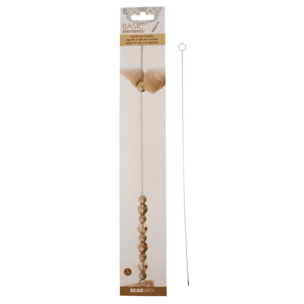 Beadsmith 25cm/0.6mm Hook Eye Needle, 1 needle pack