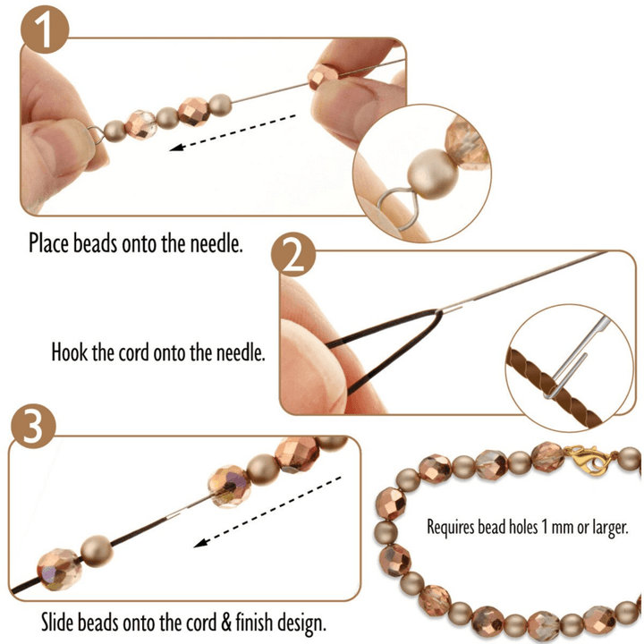 Beadsmith 25cm/0.6mm Hook Eye Needle, 1 needle pack, additional photo