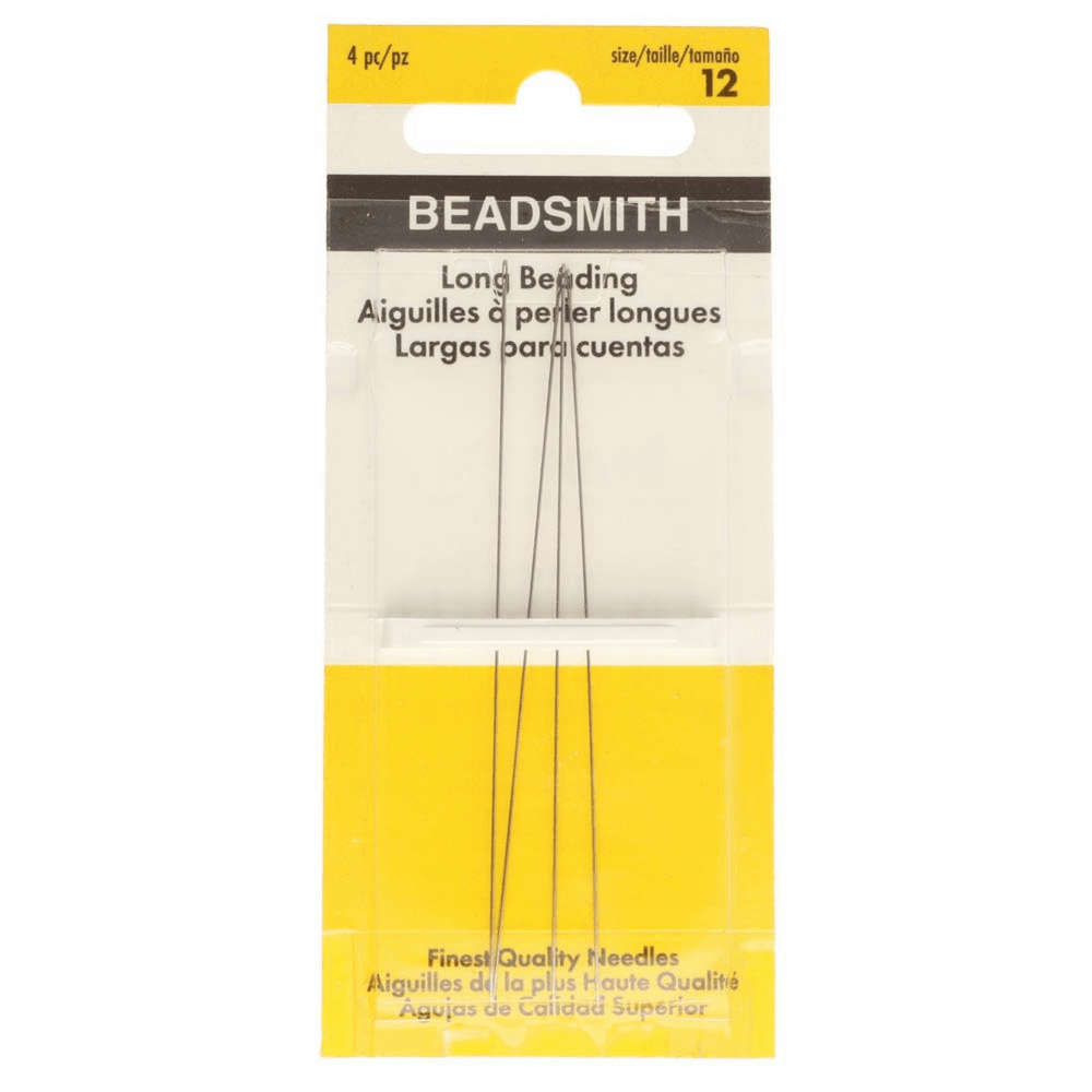 Beadsmith Long Beading Needle Size 12, 4 needle pack