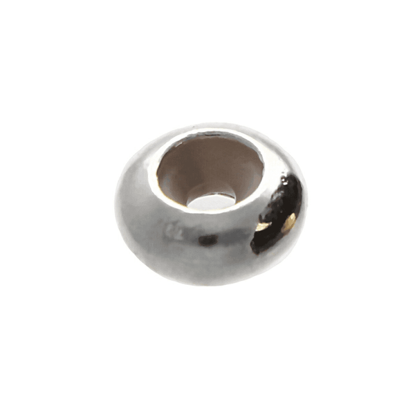 Silicone Stopper Bead 8x4mm (2mm inner) Silver Plated