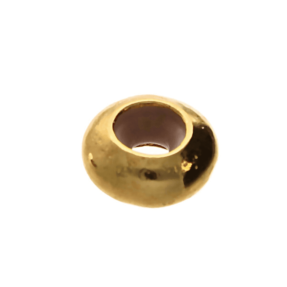 Silicone Stopper Bead 8x4mm (2mm inner), gold-plated