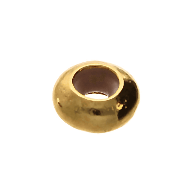Silicone Stopper Bead 6x3mm (1.5mm inner), gold-plated