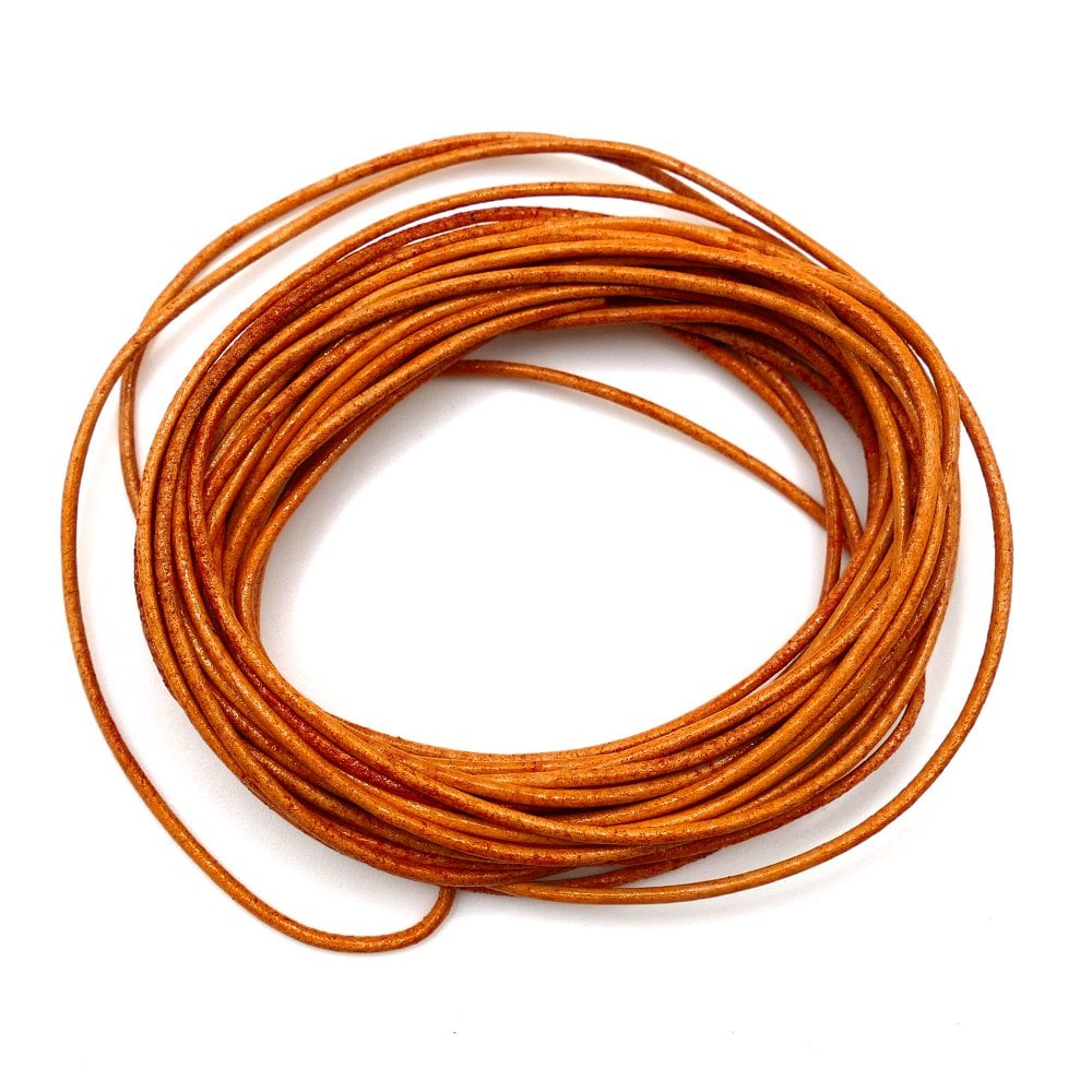 1.5mm Round Leather Cord, honey tan