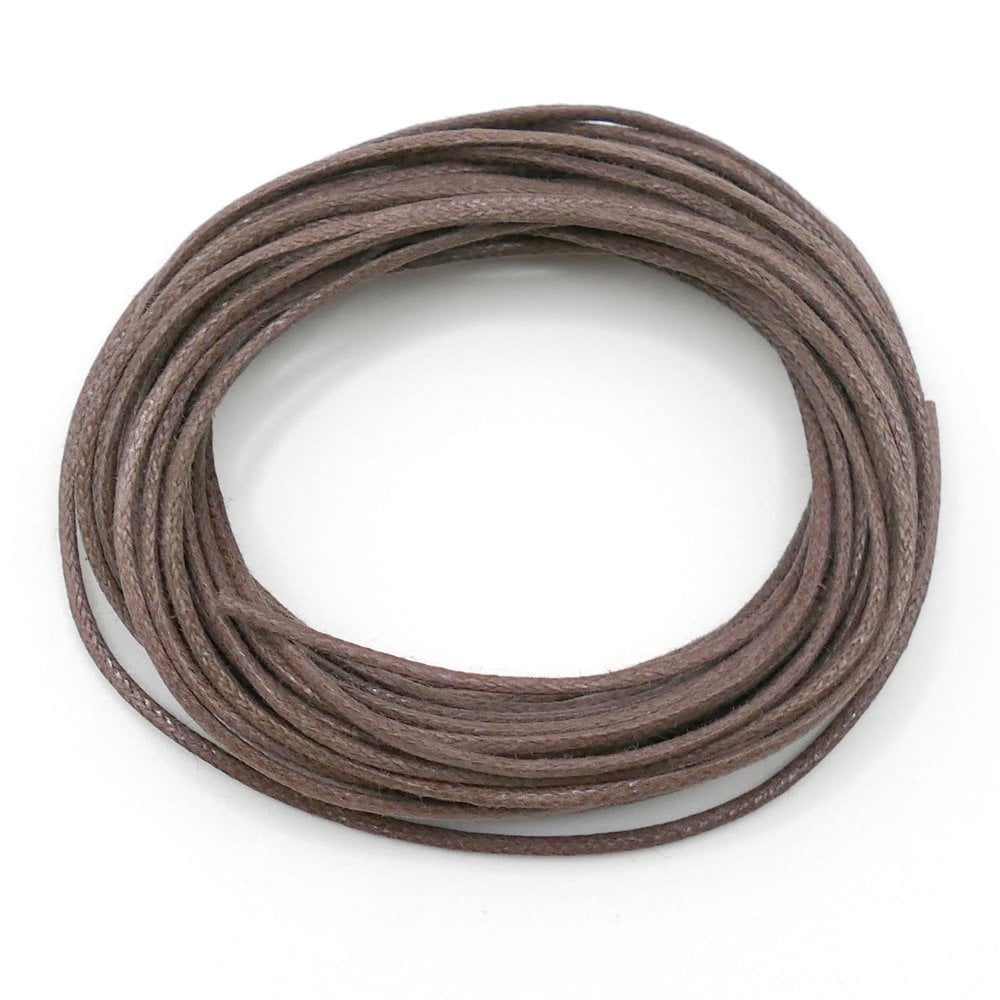 1.5mm Waxed Cotton Cord, ash brown