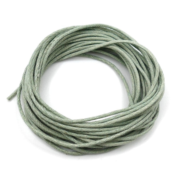 2mm Waxed Cotton Cord, silver sage