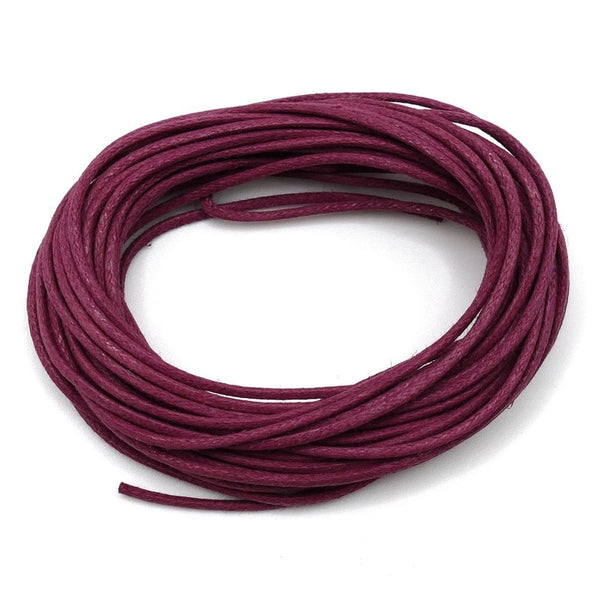 1.5mm Waxed Cotton Cord, raspberry