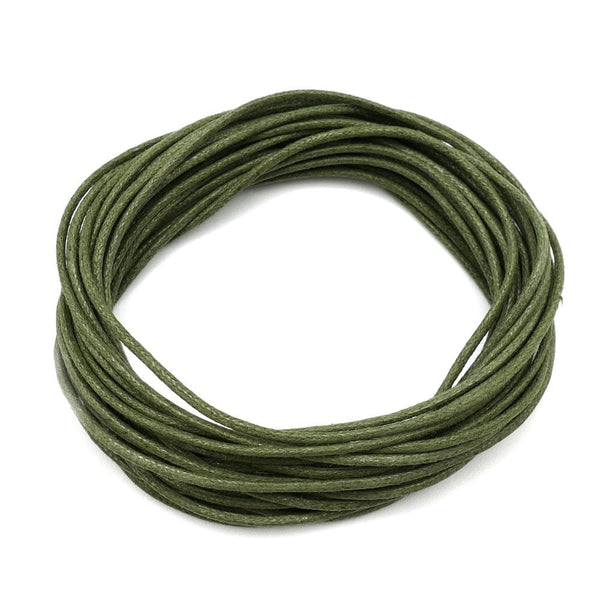 2mm Waxed Cotton Cord, moss green
