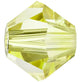 6mm Preciosa Crystal Bicones, acid yellow