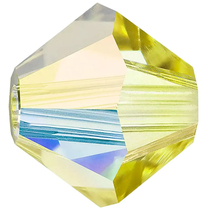 4mm Preciosa Crystal Bicones, acid yellow AB