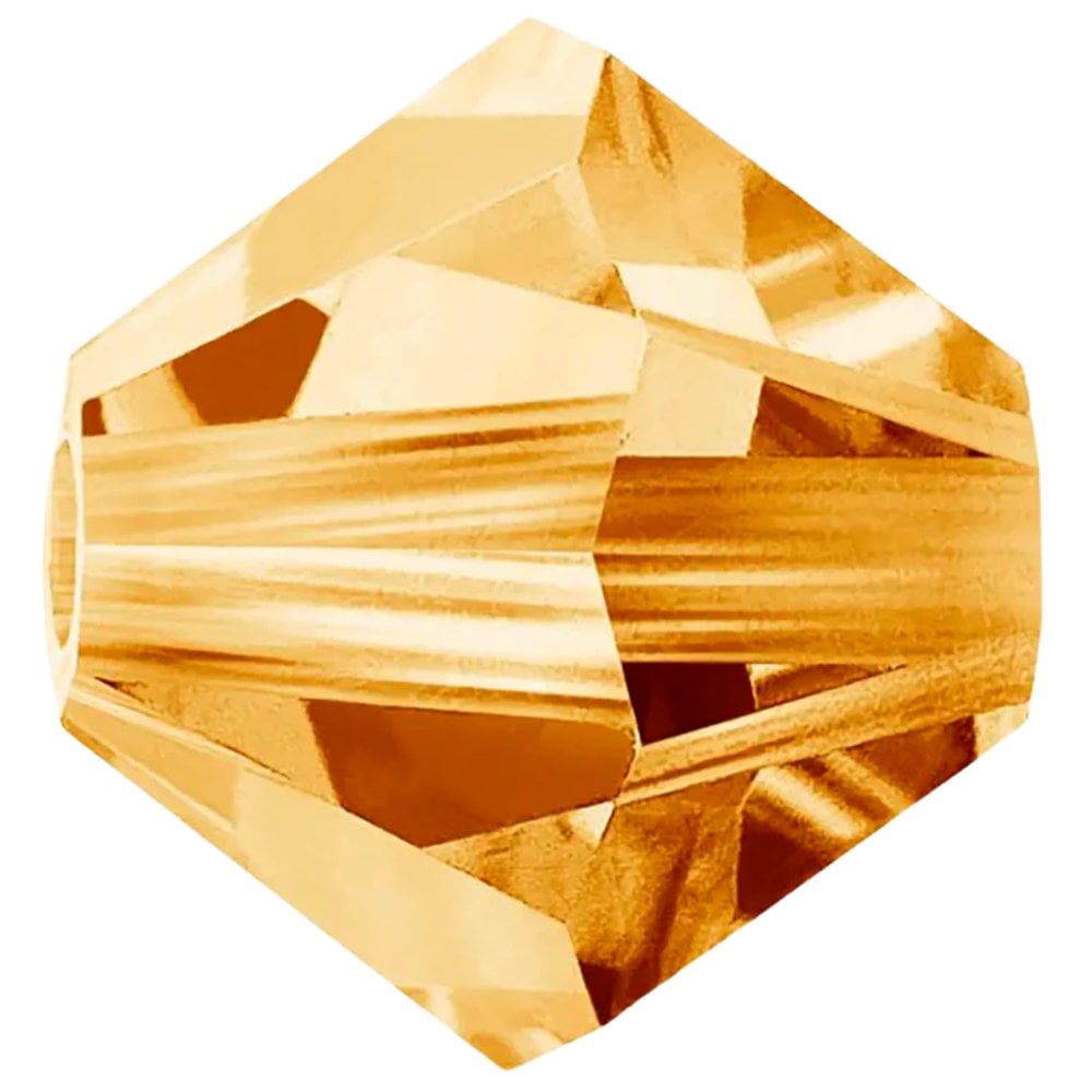 4mm Preciosa Crystal Bicones, topaz