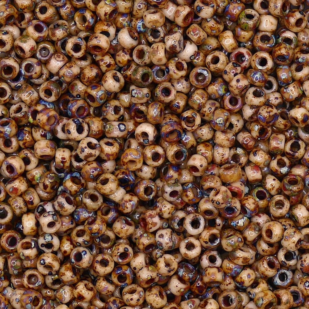 Miyuki Seed Beads 6/0, picasso brown tan matte