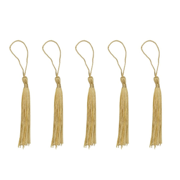 70mm Polyester Tassel with Loop, gold