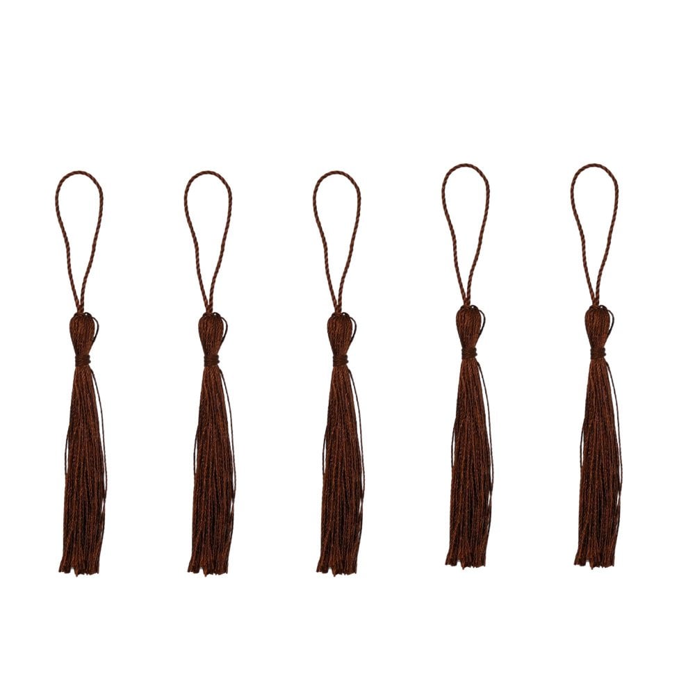 70mm Polyester Tassel with Loop, warm brown