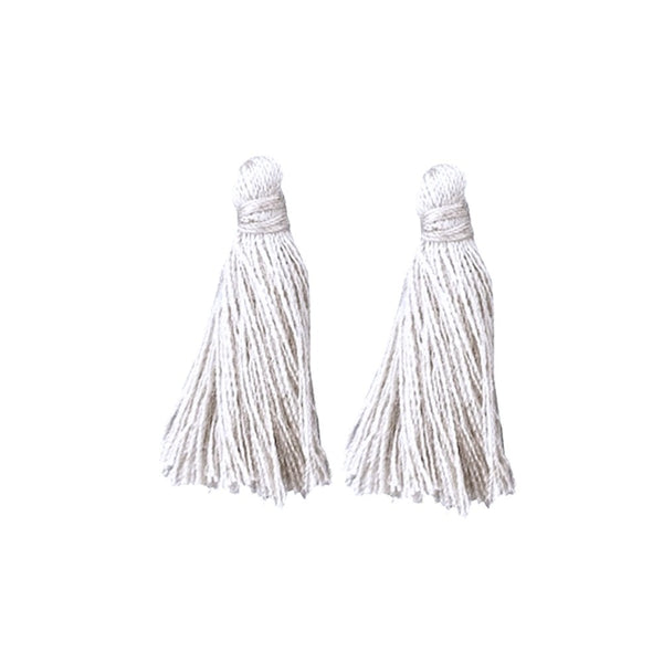30mm Cotton Tassel Pendants, white