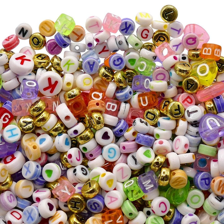 Letter Bead Mix 10~7mm, mix colours, additional photo