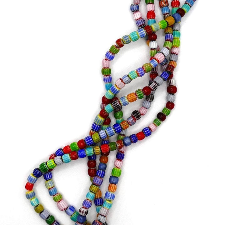 Handmade Glass Millefiori Chevron Beads 6x5mm