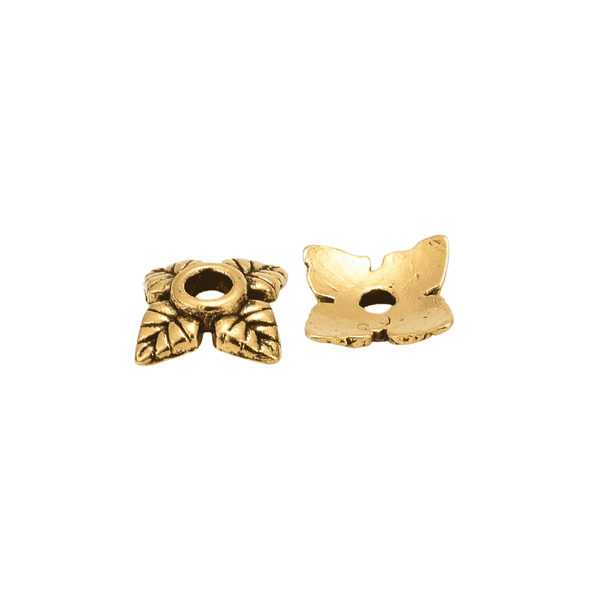 Bead Caps Tibetan Style Flower 6mm, gold colour