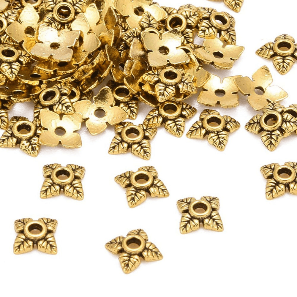 Bead Caps Tibetan Style Flower 6mm, gold colour, additional photo