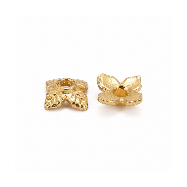 Bead Caps Style Flower 6mm, golden