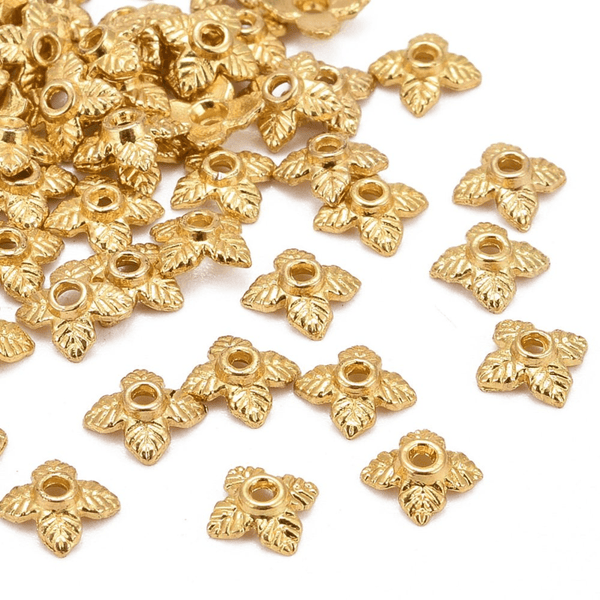 Bead Caps Style Flower 6mm, golden, additional photo