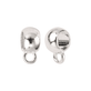 Round Pendant Bail & Loop 8x5mm, silver-plated