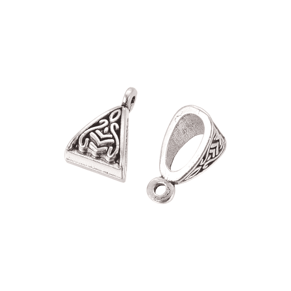 Pendant Bail & Loop Tibetan Style 15x10mm, antique silver