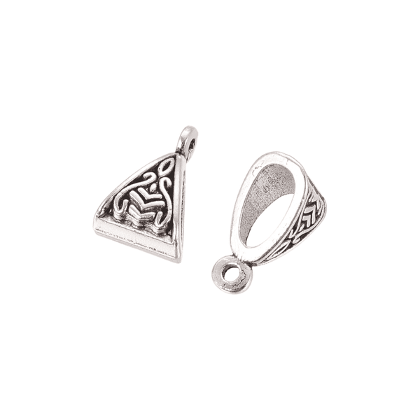 Pendant Bail & Loop Tibetan Style 15x10mm, antique silver