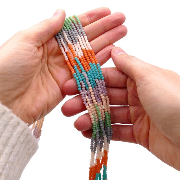 Faceted Glass Rondelle Ombre Beads 3x2.5mm, soft pastels, additional photo