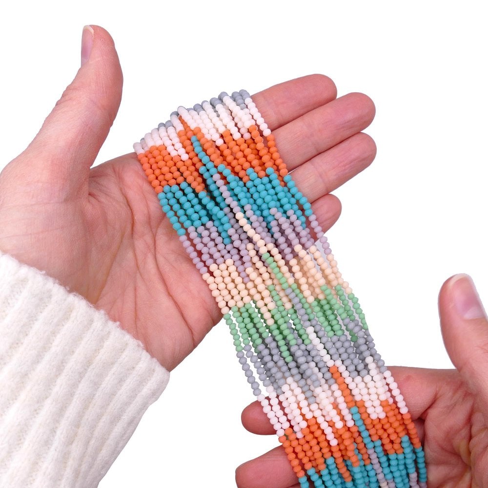 Faceted Glass Rondelle Ombre Beads 3x2.5mm, soft pastels, additional photo