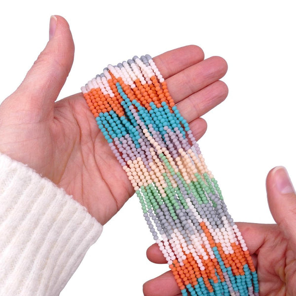 Faceted Glass Rondelle Ombre Beads 3x2.5mm, soft pastels, additional photo