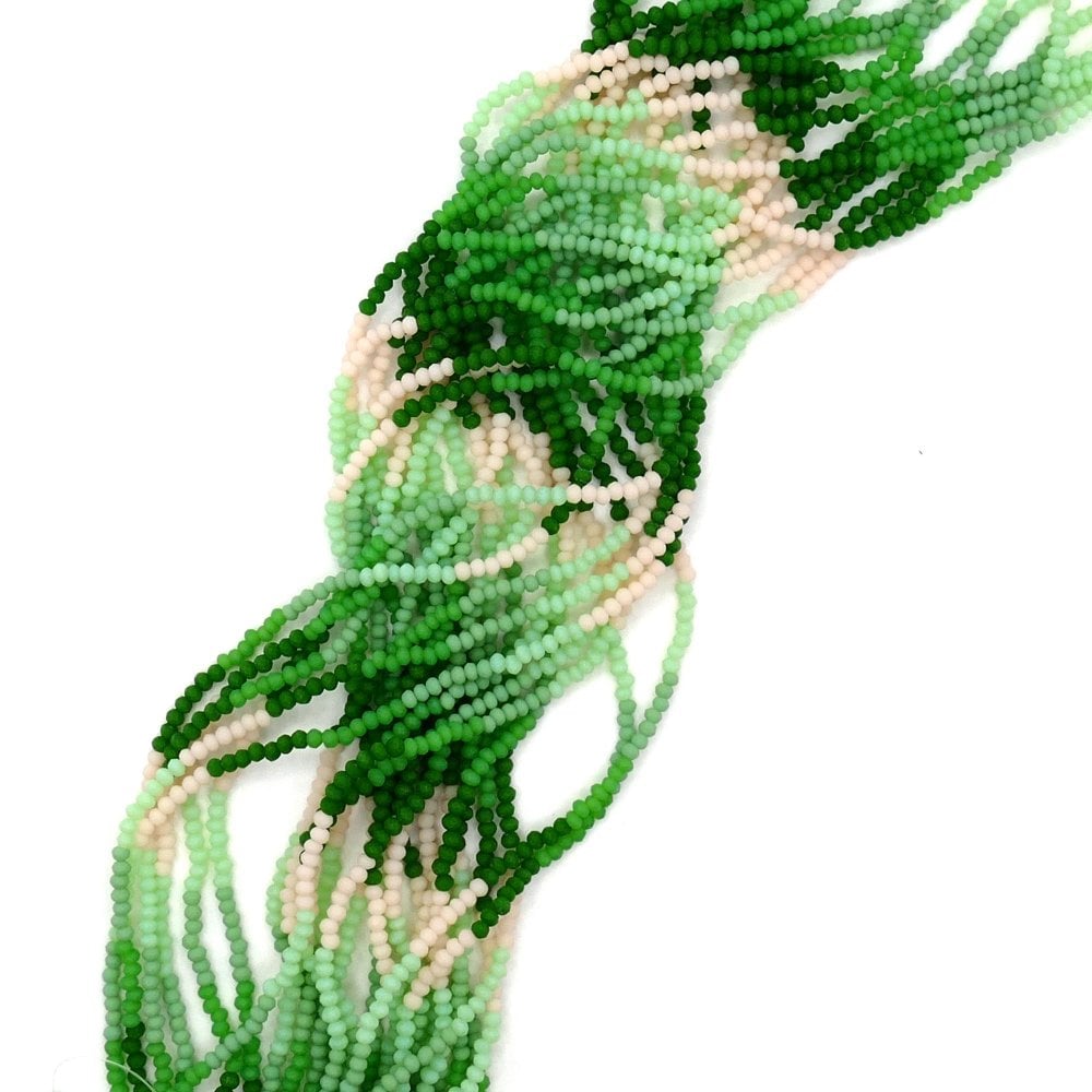 Faceted Glass Rondelle Ombre Beads 3x2.5mm, spring greens
