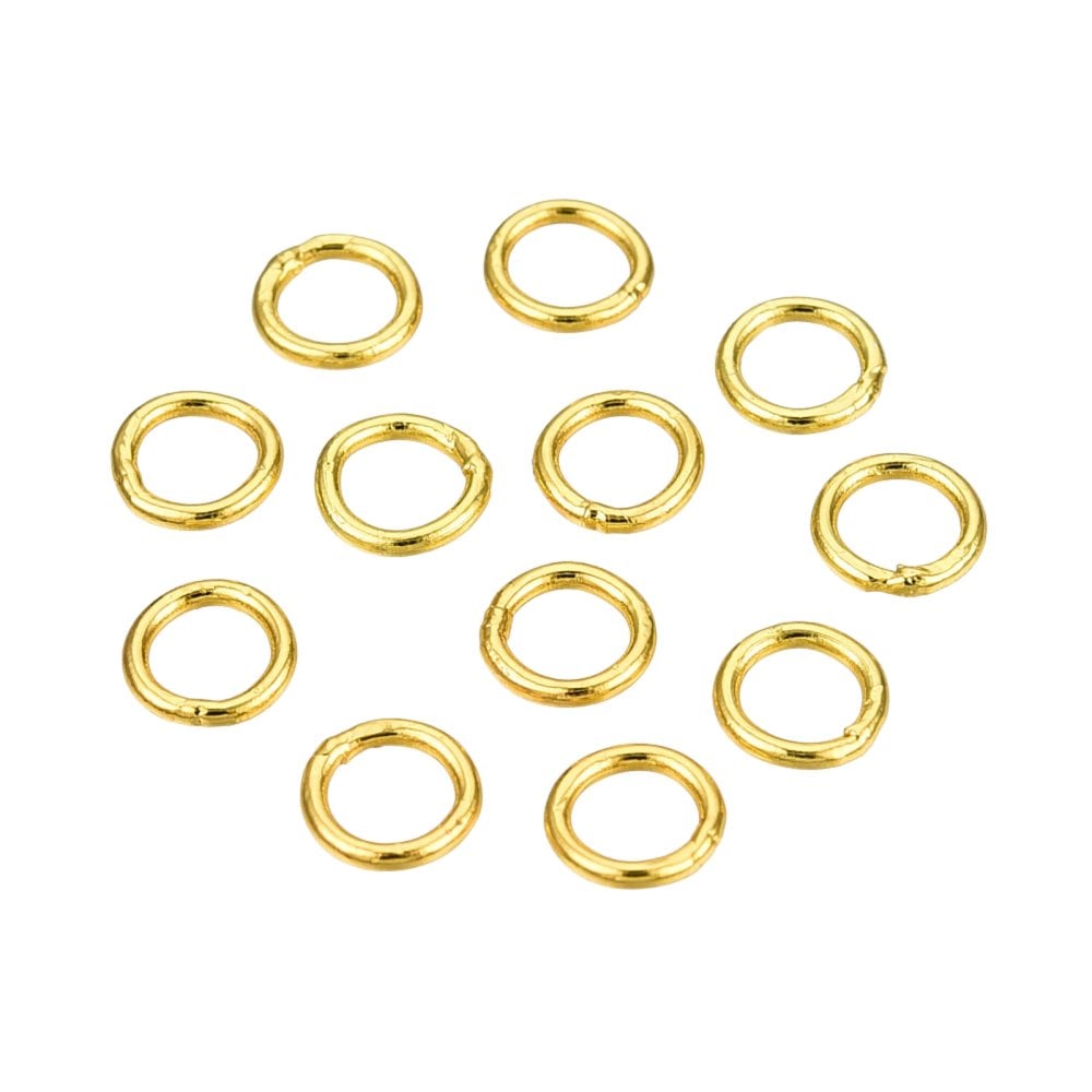 304 Stainless Steel 4mm Closed Jump Rings, gold-plated