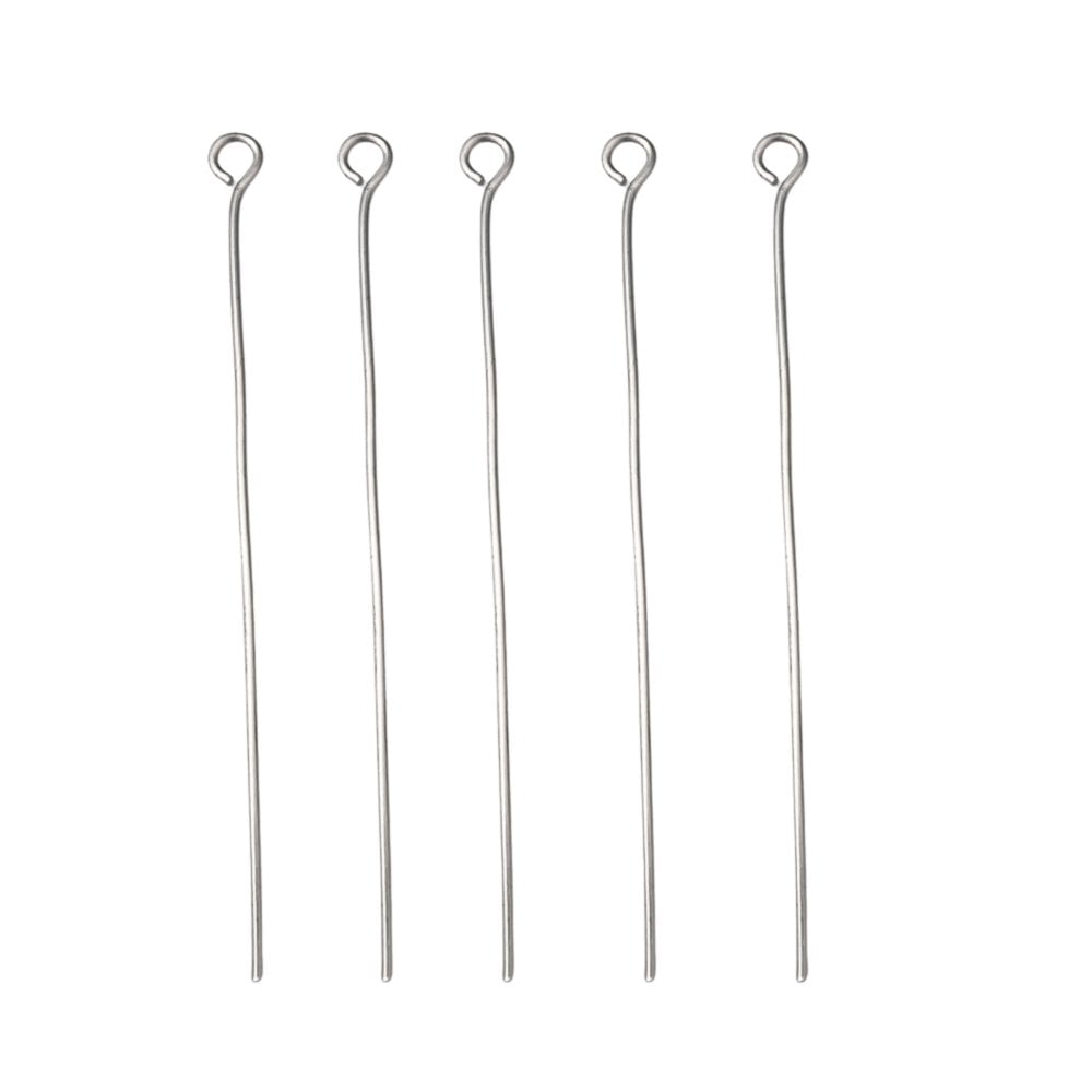 304 Stainless Steel 50mm Eyepins Findings, original colour