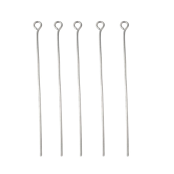 304 Stainless Steel 50mm Eyepins Findings, original colour
