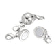 Magnetic Round Clasp Converter (44x10mm), silver-plated