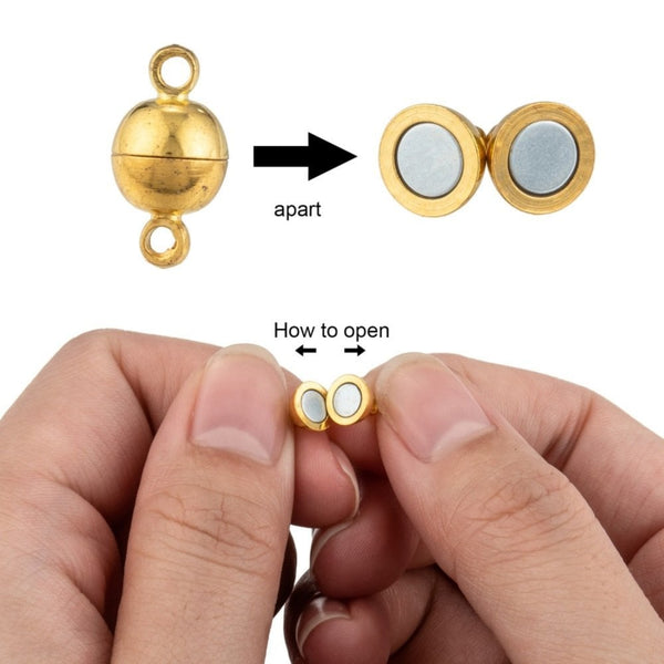 6mm Magnetic Round Clasp, gold-plated, additional photo