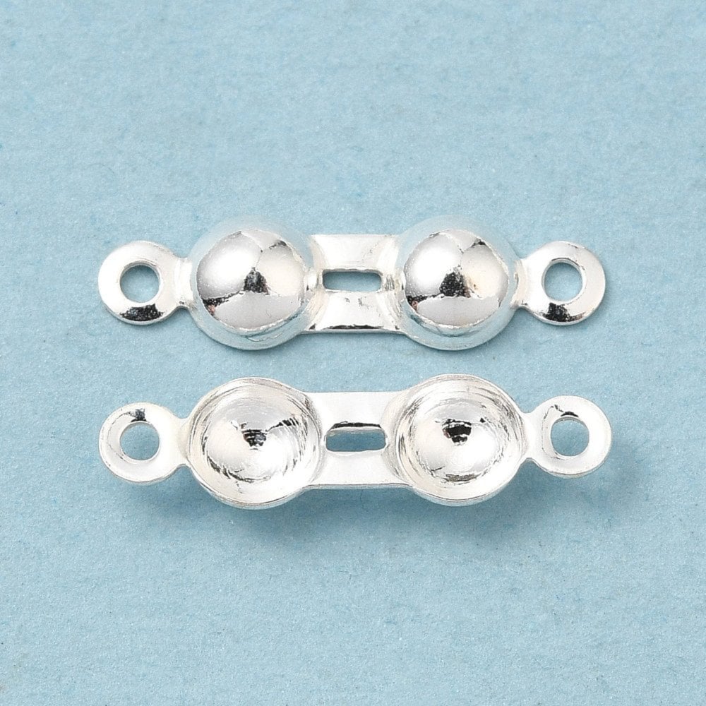 Sterling Silver Clam Shell Calottes Bead Tips, additional photo
