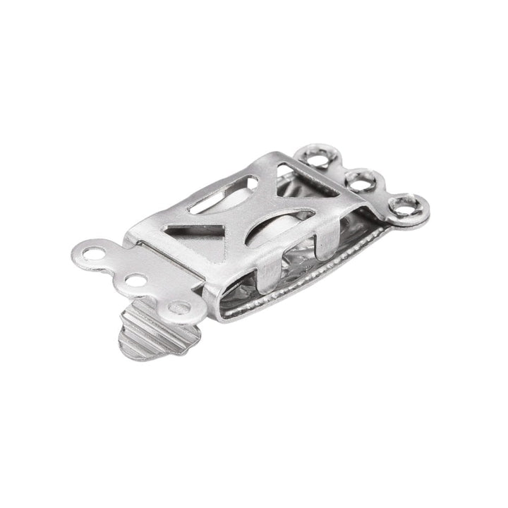304 Stainless Steel Rectangle Box Clasp 21x10mm (3 Strands), original colour, additional photo