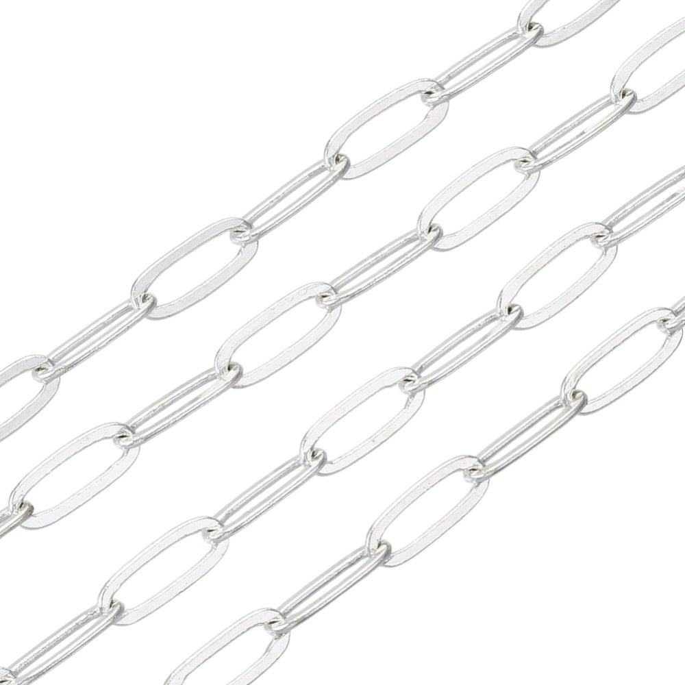Paperclip Link Chain 11x4mm, silver-plated