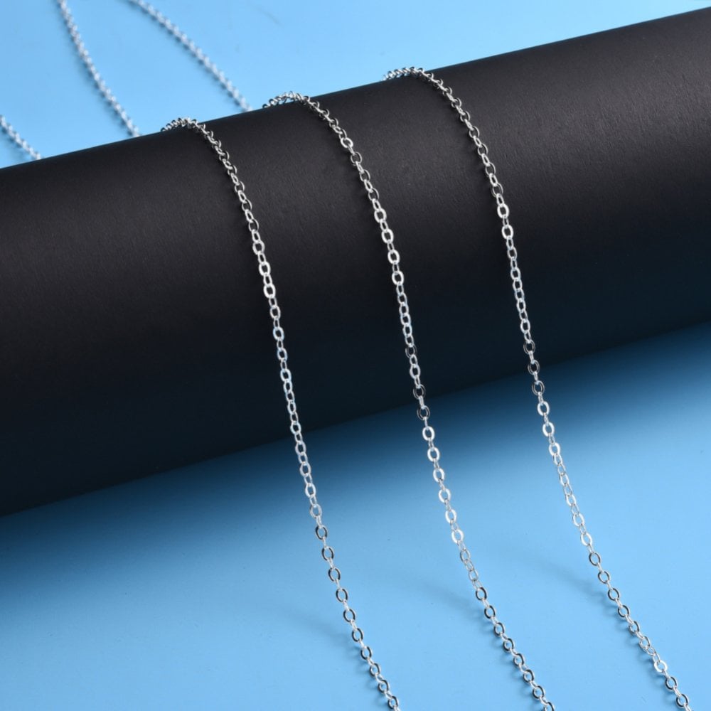 3.6x2mm Cable Trace Chain, silver-plated, additional photo