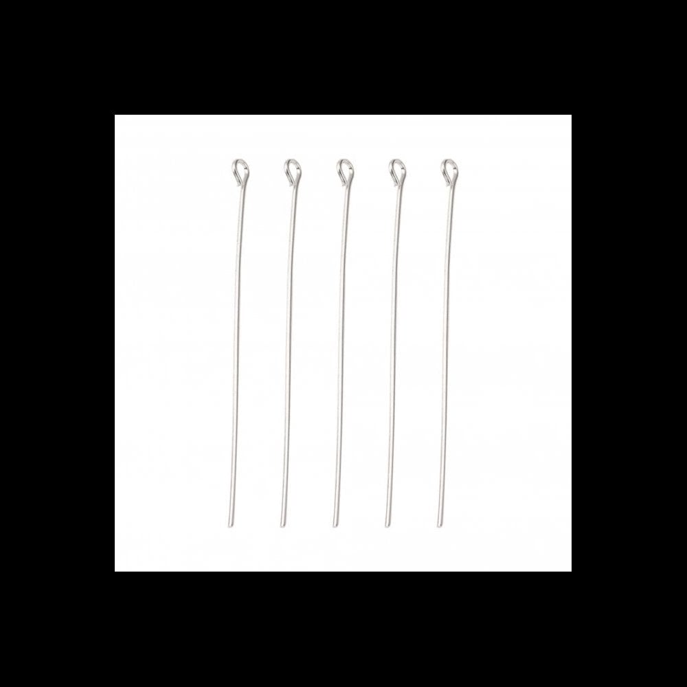 304 Stainless Steel 40mm Eyepins Findings, original colour