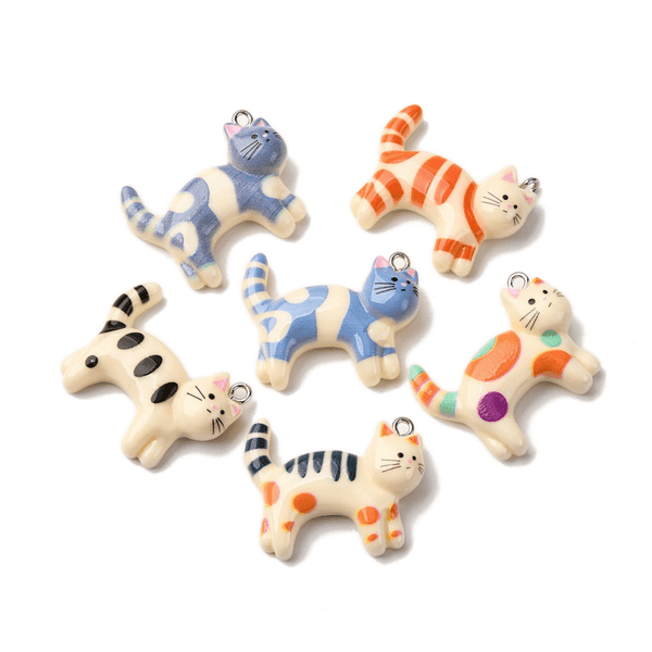 Acrylic Cat Pendants 24x29mm, various colours, additional photo