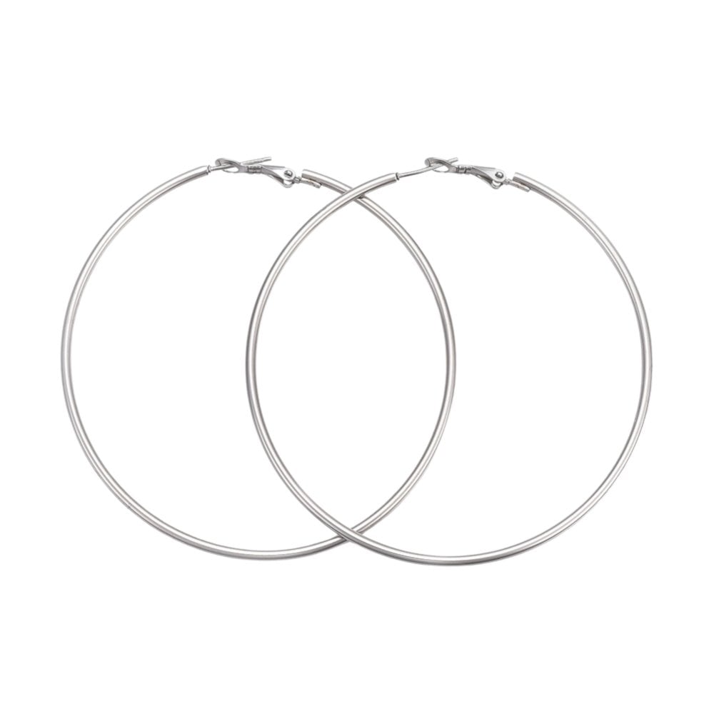 Extra Large Hoop Earrings 69mm (2mm Gauge), 201 stainless steel