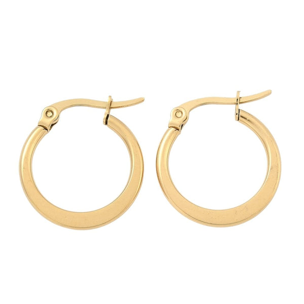 Flattened Hoop Earrings 16mm, 304 stainless steel golden