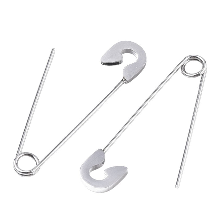 Safety Pin Earring 39mm, 201 stainless steel, additional photo