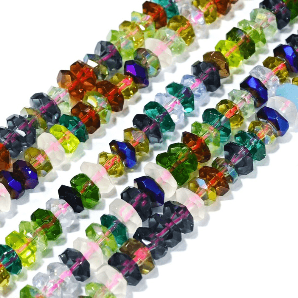 Crystal Suncatcher Faceted Glass Rondelle Beads 6x3mm, additional photo